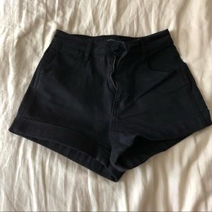 ONLY WORN ONCE. Super cute black high-rise shorts.